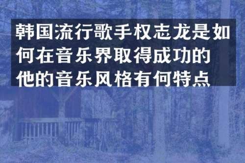 韩国流行歌手是如何在音乐界取得成功的？他的音乐风格有何特点？
