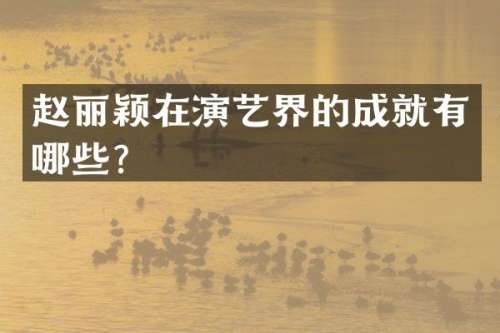 赵丽颖在演艺界的成就有哪些？