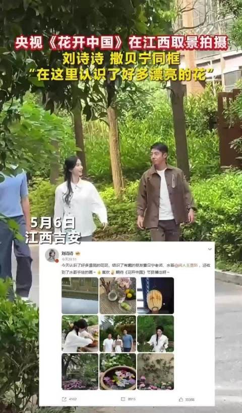 来江西了!刘诗诗撒贝宁同框
