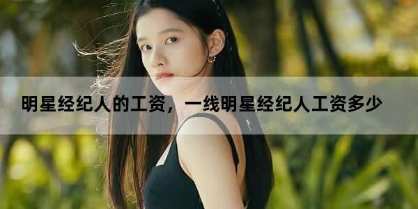 明星经纪人的工资，一线明星经纪人工资多少