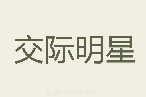 交际明星的意思含义