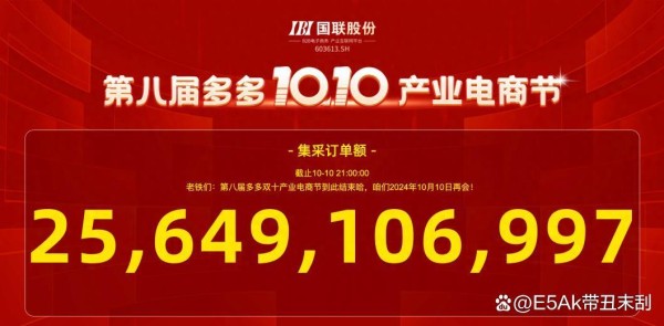 国联股份：“多多双十”产业电商节再创奇迹