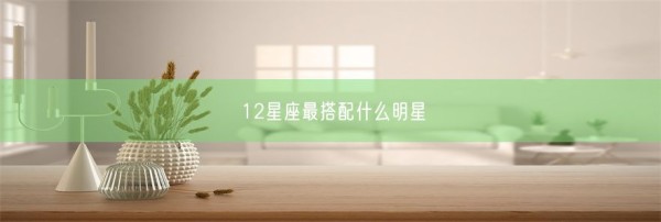 12星座最搭配什么明星(图1)