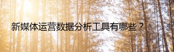 新媒体运营数据分析工具有哪些？
