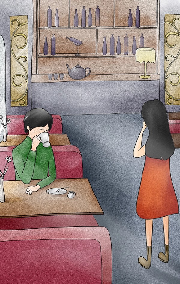 他轻笑，看着坐在懒洋洋的阳光下的我 “老板娘，这个故事是一杯什么咖啡呢？”<br>几分钟后，一杯绿色的咖啡出现在他面前<br>“你的苦瓜柚子摩卡“<br>他小心地端起喝了一口，轻声吐出一句：<br>“看来，我下次要说个甜蜜点的故事了 “