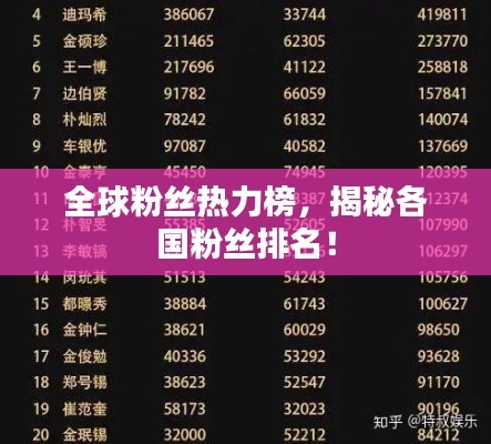 全球粉丝热力榜，揭秘各国粉丝排名！