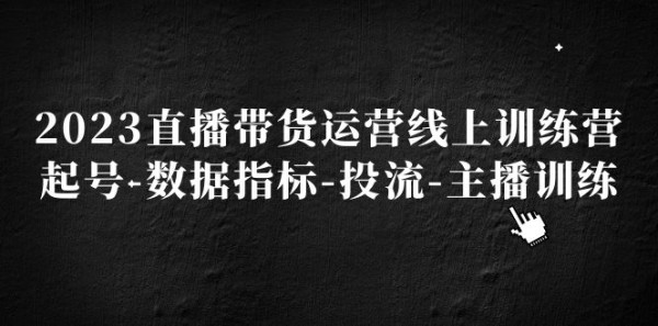 斗音直播带货怎么弄：2023直播带货线上训练营，斗音起号-数据指标-投流-主播训练