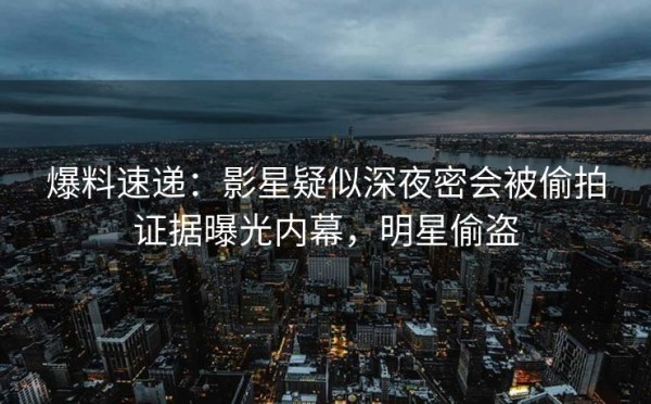 爆料速递：影星疑似深夜密会被偷拍证据曝光内幕，明星偷盗