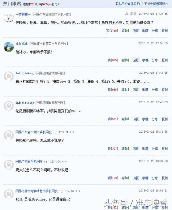 微博公布有刷榜行为艺人名单，网友质疑名单完整性并纷纷发帖补刀