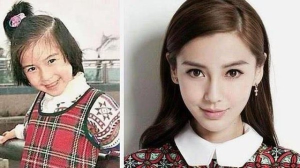 六位明星童年和长大的对比，杨颖几乎没变，最后一个的变化比较大