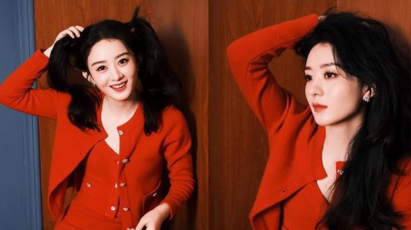 “红色”怎么穿才不显土？学学赵丽颖的穿搭思路，温柔减龄又气质