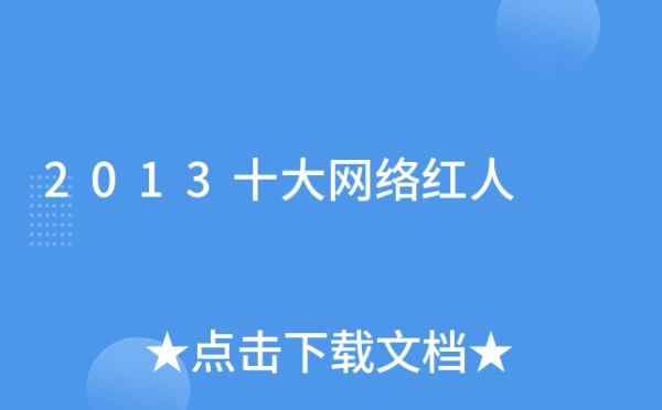 2013十大网络红人