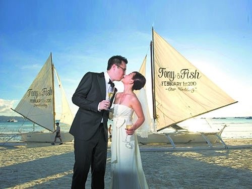 梁静茹在菲律宾长滩岛上举行了婚礼