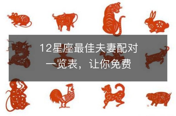 12星座最佳夫妻配对一览表，让你免费查询星座配对大全