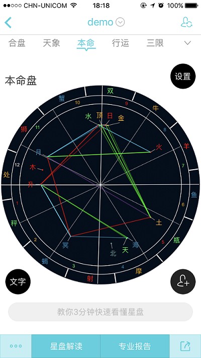 测测的星盘页面