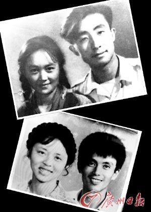宋丹丹也晒父母年轻时的合影。姚晨晒父母年轻的模样。