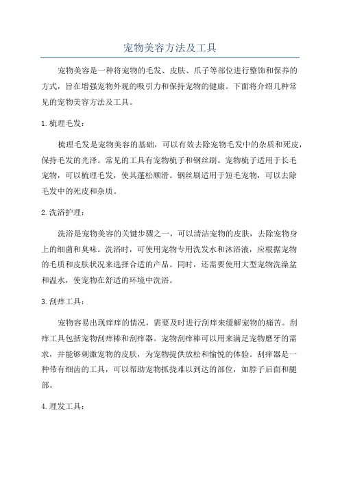 宠物美容方法及工具