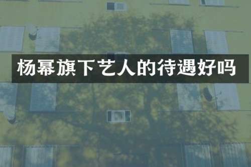 杨幂旗下艺人的待遇好吗