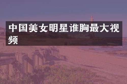 中国明星谁最大视频