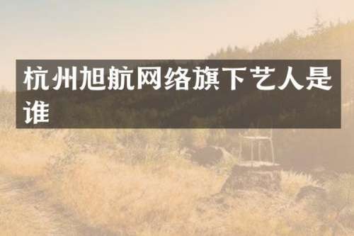 杭州旭航网络旗下艺人是谁