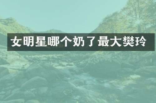 女明星哪个奶了最大樊玲