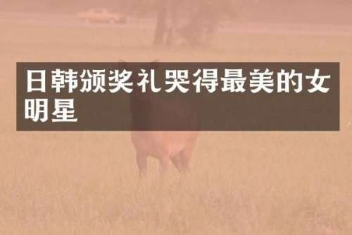 日韩颁奖礼哭得最美的女明星