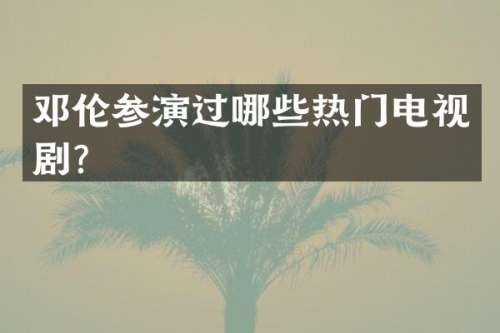 参演过哪些热门电视剧？