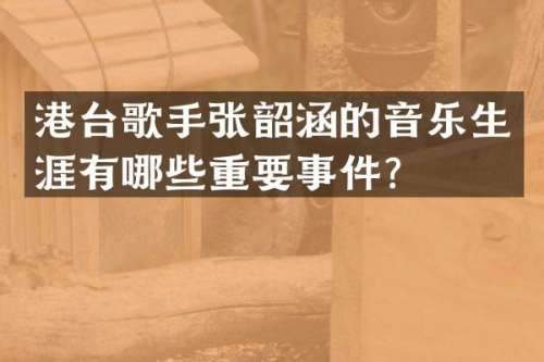 港台歌手张韶涵的音乐生涯有哪些重要事件？