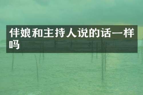 伴娘和主持人说的话一样吗
