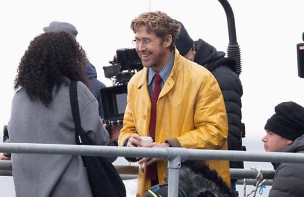 Ryan Gosling on the set of his latest film