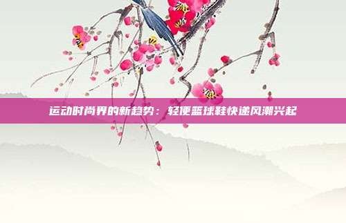 运动时尚界的新趋势:轻便篮球鞋快递风潮兴起