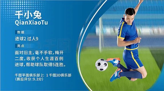 足球赛单场MVP横版海报