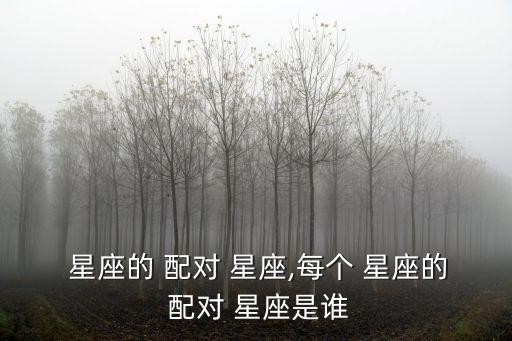  星座的 配对 星座,每个 星座的 配对 星座是谁