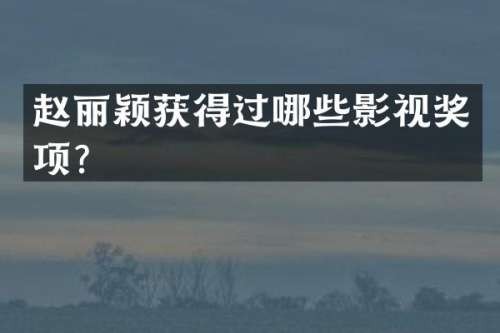 赵丽颖获得过哪些影视奖项？