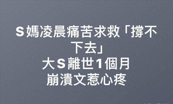 深夜S妈痛呼难支撑，大S姐姐照看，日本旅游头像起争端