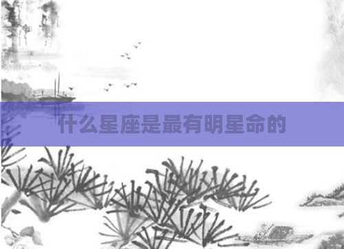 什么星座是最有明星命的