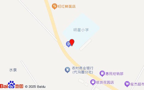 明星小学公益电影放映点位置示意图