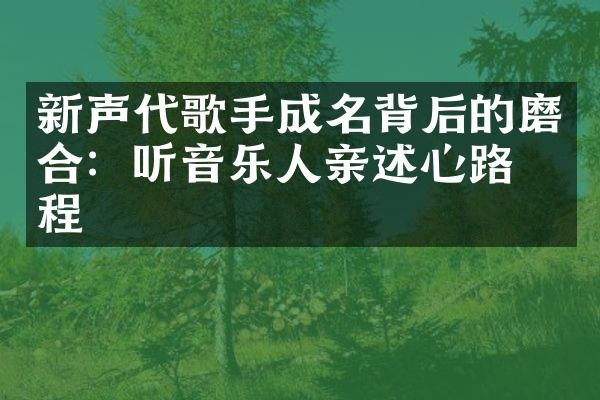 新声代歌手成名背后的磨合：听音乐人亲述心路