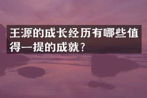 王源的成长经历有哪些值得一提的成就？