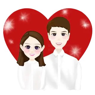 商用热点明星结婚照卡通人物合影浪漫仪式
