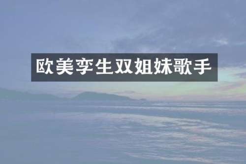欧美孪生双姐妹歌手