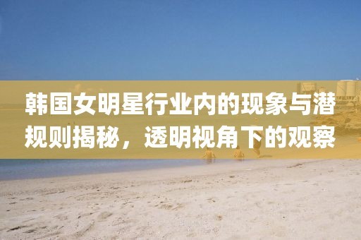 韩国女明星行业内的现象与潜规则揭秘，透明视角下的观察