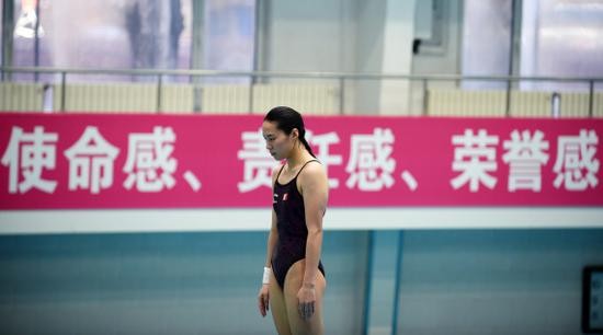 国家跳水队队员王涵在训练中。新华社发（侯昭康摄）