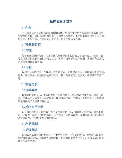 星探创业计划书