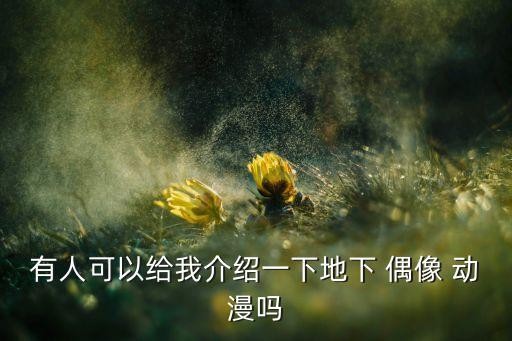 有人可以给我介绍一下地下 偶像 动漫吗