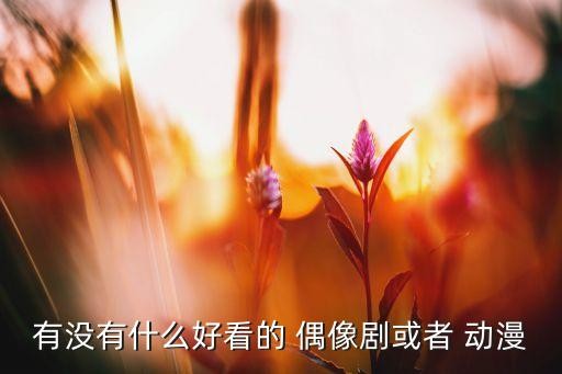 有没有什么好看的 偶像剧或者 动漫