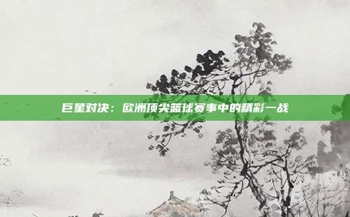 巨星对决:欧洲顶尖篮球赛事中的精彩一战