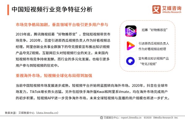中国短视频行业竞争特征分析