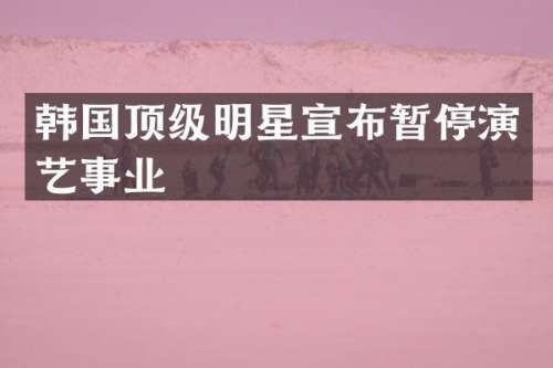 韩国顶级明星宣布暂停演艺事业