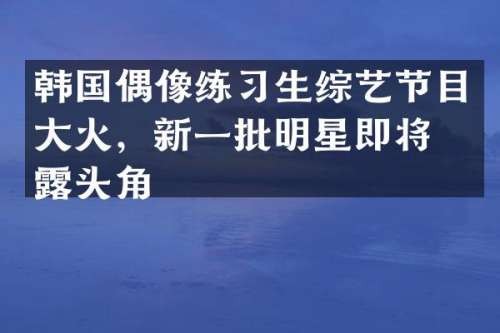韩国偶像练习生综艺节目大火，新一批明星即将崭头角